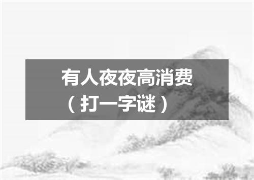 有人夜夜高消费（打一字谜）