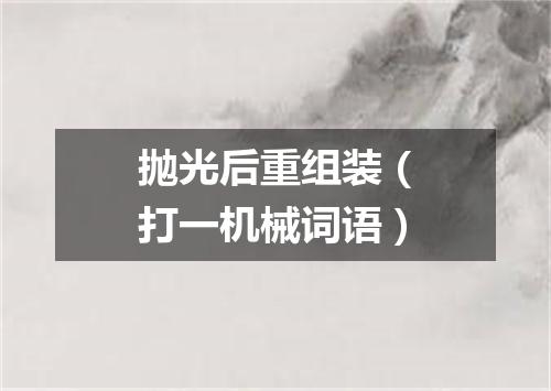 抛光后重组装（打一机械词语）