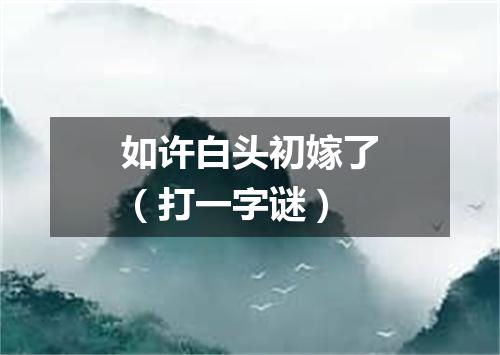 如许白头初嫁了（打一字谜）