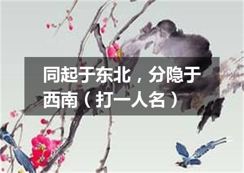 同起于东北，分隐于西南（打一人名）