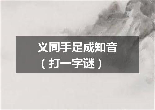 义同手足成知音（打一字谜）