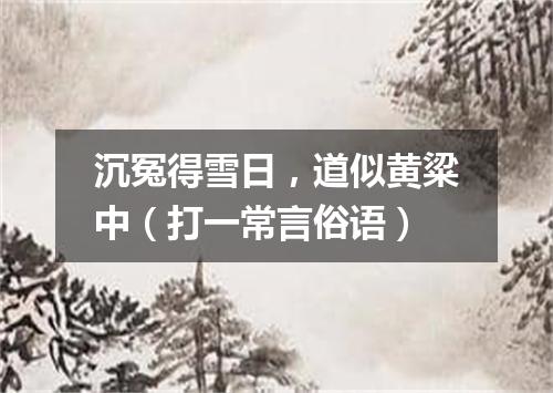 沉冤得雪日，道似黄粱中（打一常言俗语）