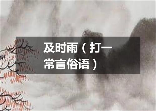 及时雨（打一常言俗语）