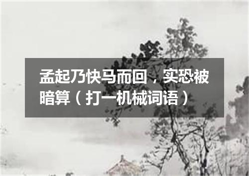 孟起乃快马而回，实恐被暗算（打一机械词语）