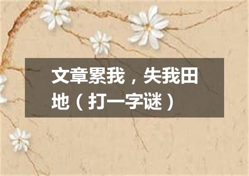 文章累我，失我田地（打一字谜）