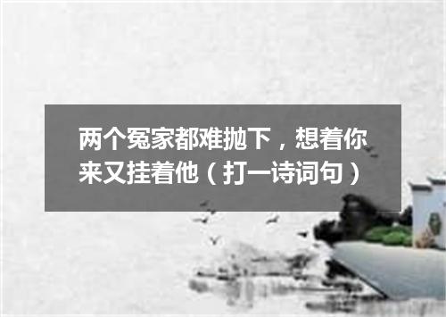 两个冤家都难抛下，想着你来又挂着他（打一诗词句）