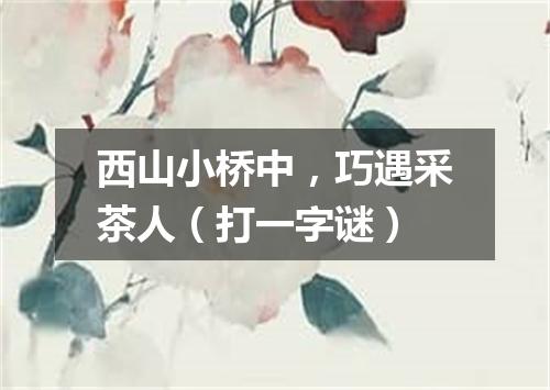 西山小桥中，巧遇采茶人（打一字谜）
