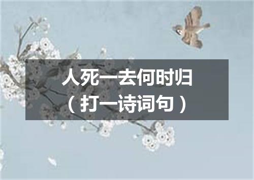人死一去何时归（打一诗词句）