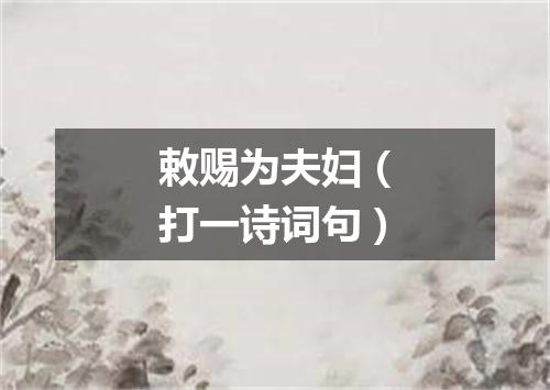 敕赐为夫妇（打一诗词句）