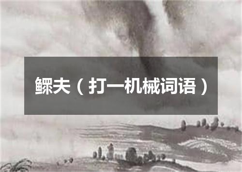 鳏夫（打一机械词语）