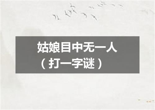 姑娘目中无一人（打一字谜）