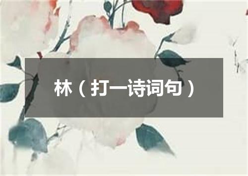 林（打一诗词句）