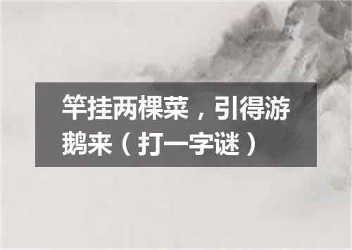 竿挂两棵菜，引得游鹅来（打一字谜）