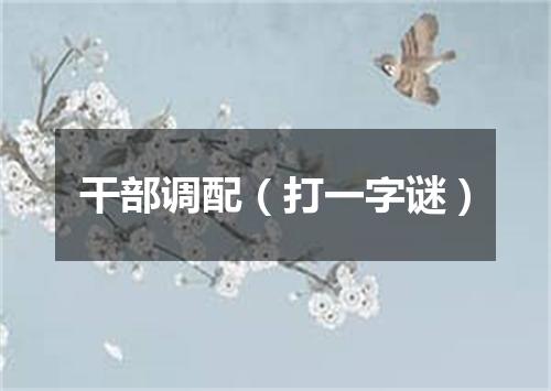 干部调配（打一字谜）