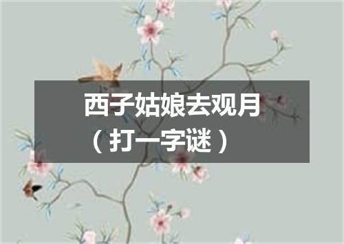西子姑娘去观月（打一字谜）