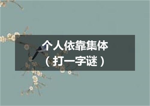 个人依靠集体（打一字谜）