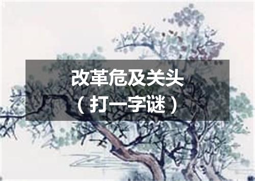 改革危及关头（打一字谜）
