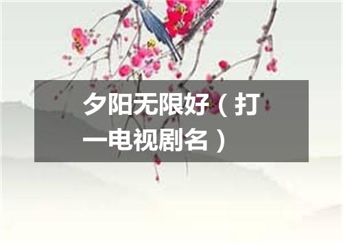 夕阳无限好（打一电视剧名）