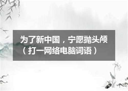 为了新中国，宁愿抛头颅（打一网络电脑词语）