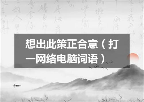 想出此策正合意（打一网络电脑词语）