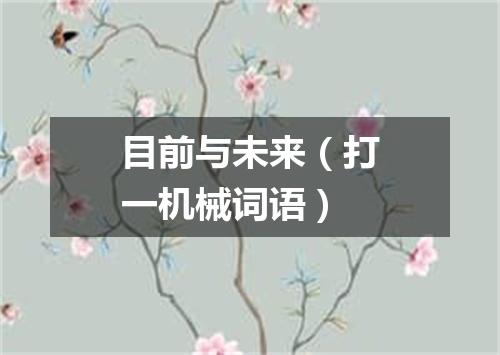 目前与未来（打一机械词语）