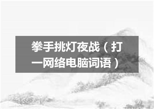 拳手挑灯夜战（打一网络电脑词语）