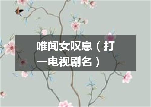 唯闻女叹息（打一电视剧名）