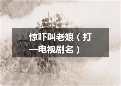惊吓叫老娘（打一电视剧名）