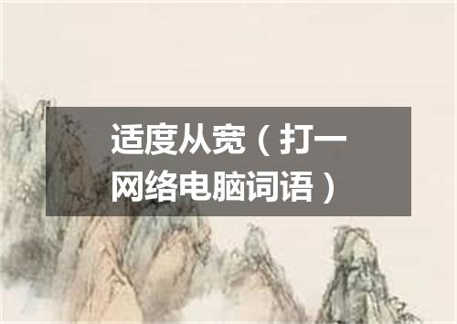 适度从宽（打一网络电脑词语）