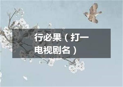 行必果（打一电视剧名）
