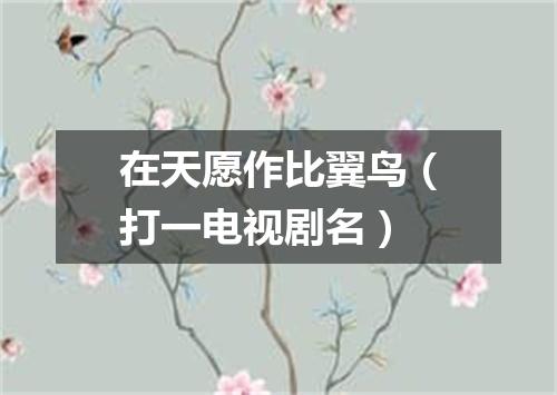 在天愿作比翼鸟（打一电视剧名）