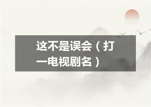 这不是误会（打一电视剧名）