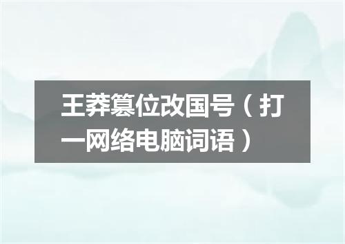 王莽篡位改国号（打一网络电脑词语）