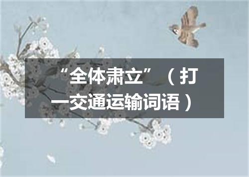 “全体肃立”（打一交通运输词语）