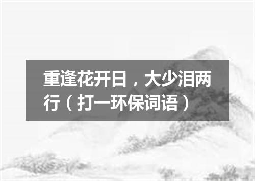 重逢花开日，大少泪两行（打一环保词语）