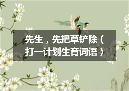 先生，先把草铲除（打一计划生育词语）