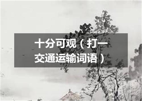 十分可观（打一交通运输词语）