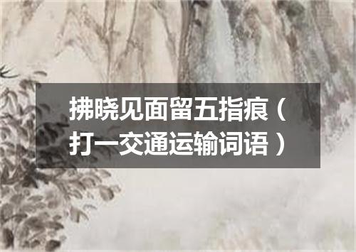 拂晓见面留五指痕（打一交通运输词语）