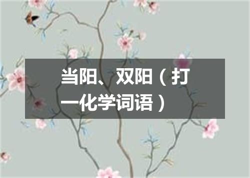 当阳、双阳（打一化学词语）