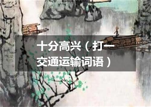 十分高兴（打一交通运输词语）
