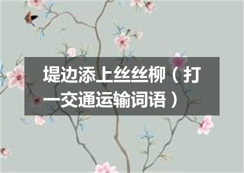 堤边添上丝丝柳（打一交通运输词语）