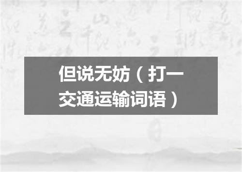 但说无妨（打一交通运输词语）