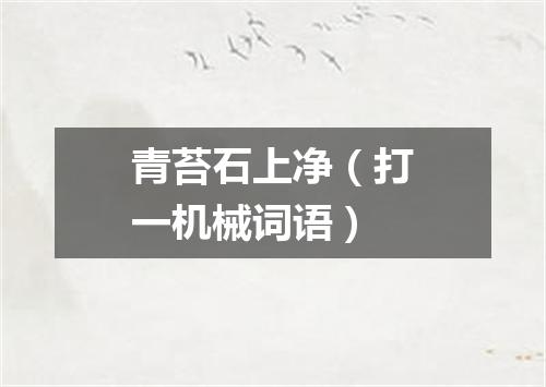 青苔石上净（打一机械词语）