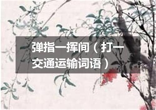 弹指一挥间（打一交通运输词语）