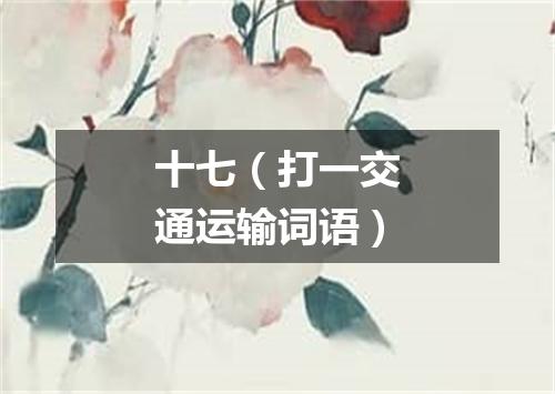 十七（打一交通运输词语）