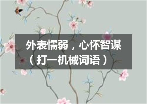 外表懦弱，心怀智谋（打一机械词语）