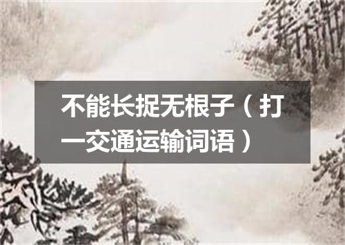 不能长捉无根子（打一交通运输词语）