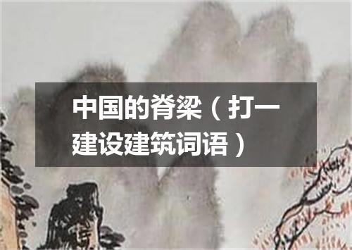 中国的脊梁（打一建设建筑词语）
