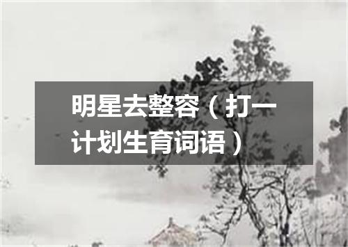 明星去整容（打一计划生育词语）