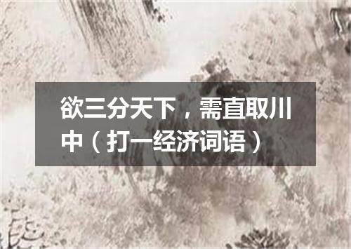 欲三分天下，需直取川中（打一经济词语）